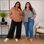 Camisa Feminina Plus Size em Duna Linho com Botões