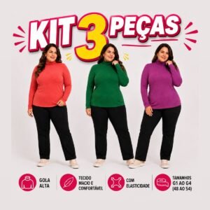 Kit 3 Blusas Cacharel Pus Size
