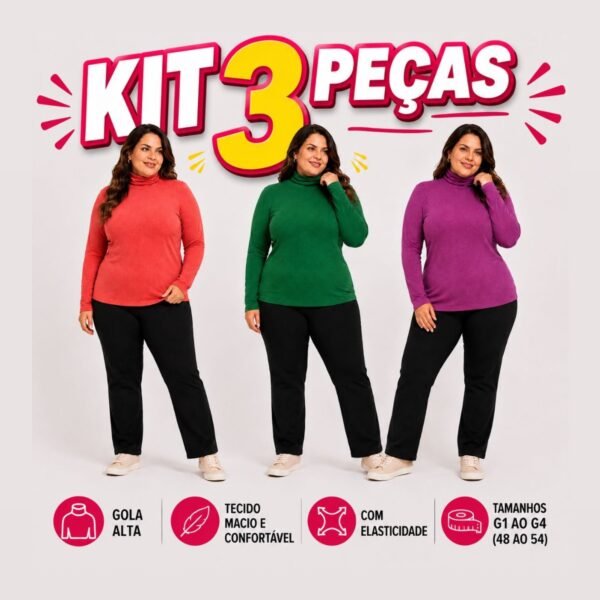 Kit 3 Blusas Cacharel Pus Size